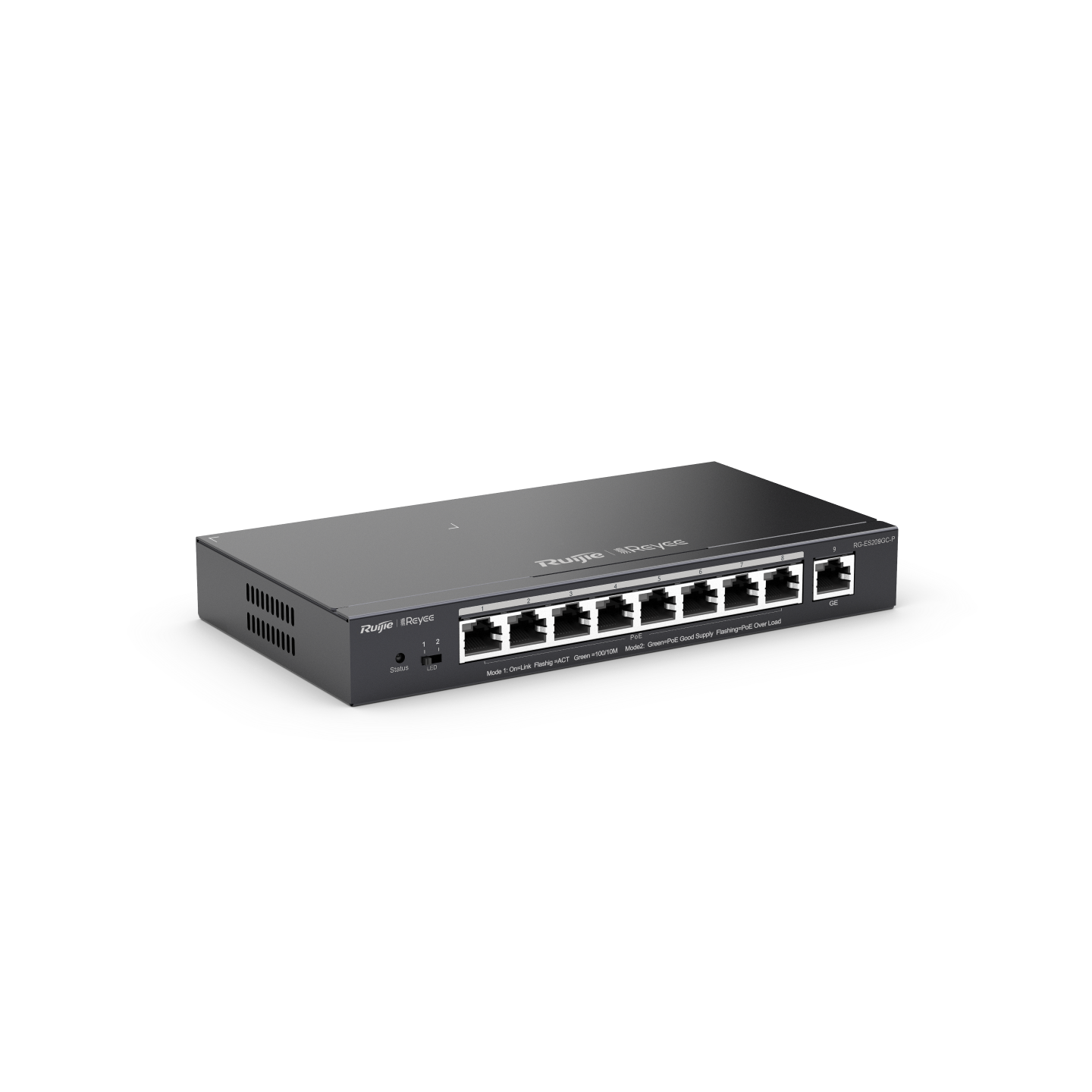 RG-ES209GC-P. Switch Smart Cloud REYEE 9 puertos 8 Poe 10/100/1000 Mbps 120W.