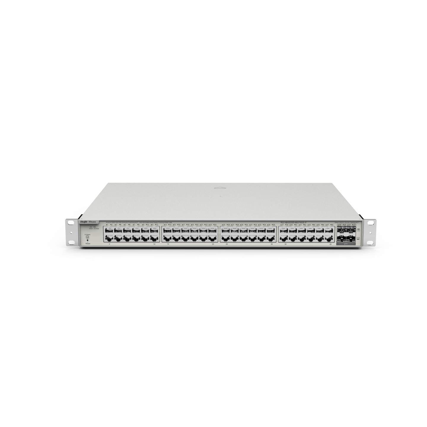 SWITCH GIGABIT CAPA 2 ADMINISTRABLE EN LA NUBE 48 PUERTOS POE+ 4 SFP+ RG-NBS3200-48GT4XS-P RUI