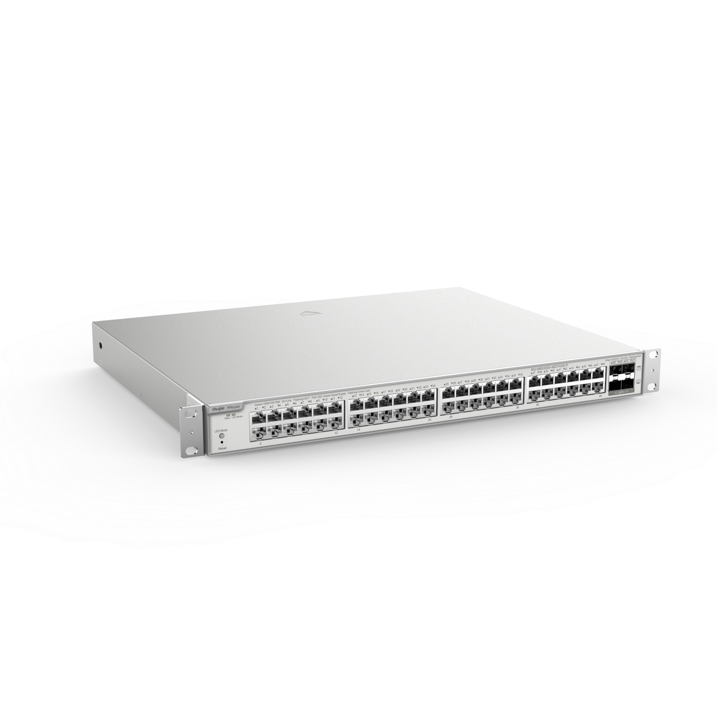 SWITCH GIGABIT CAPA 2 ADMINISTRABLE EN LA NUBE 48 PUERTOS POE+ 4 SFP+ RG-NBS3200-48GT4XS-P RUI