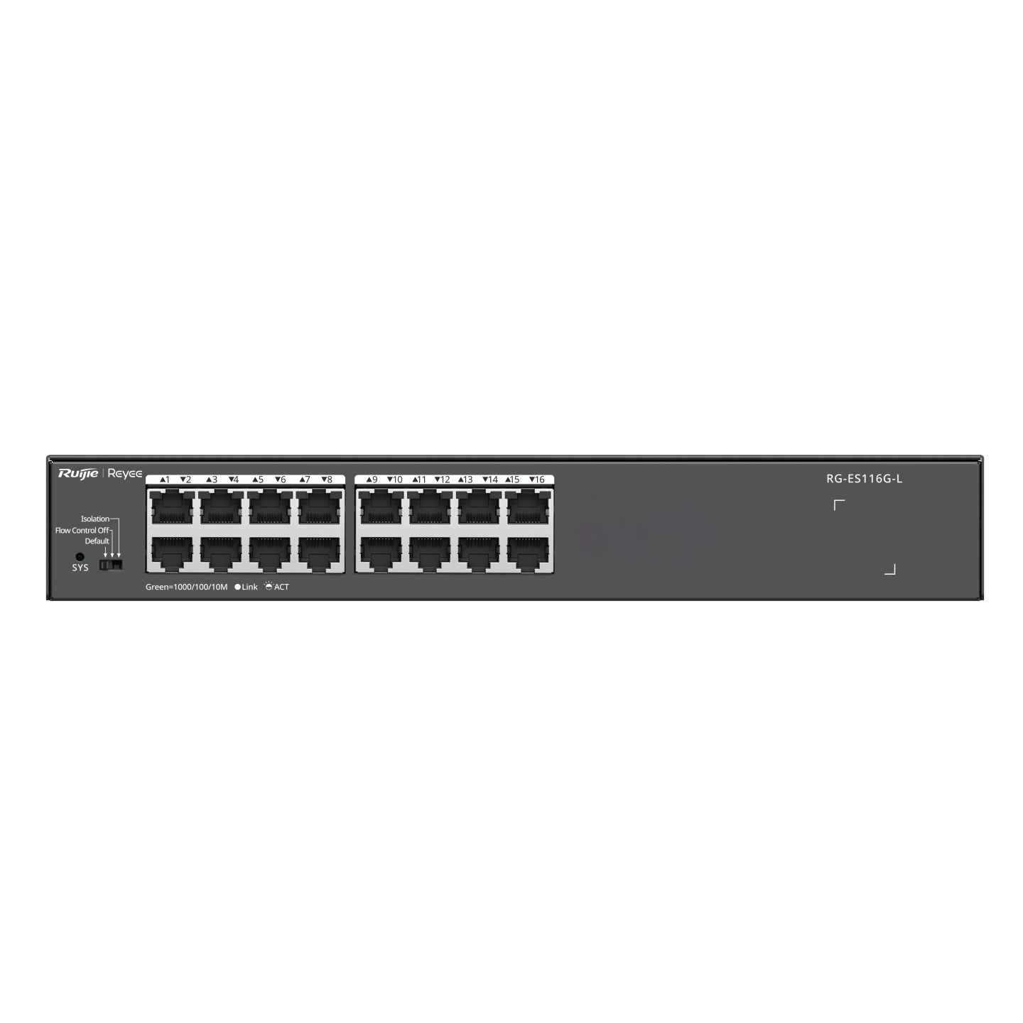 SWITCH 16P NO ADMIN 10/100/1000 RG-ES116G-L RUIJIE