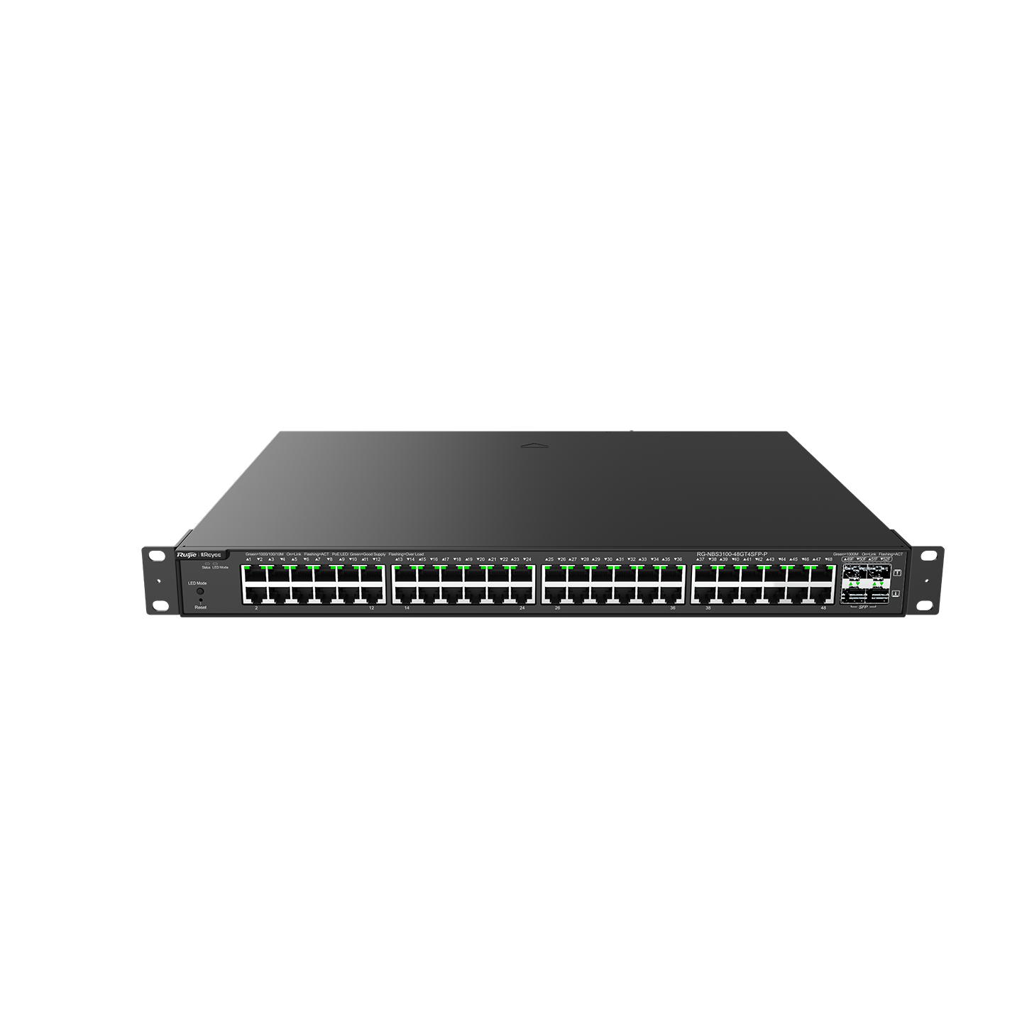 SWITCH GIGABIT CAPA 2 ADMINISTRABLE EN LA NUBE 48 PUERTOS POE+ 4 SFP RG-NBS3100-48GT4SFP-P RUI