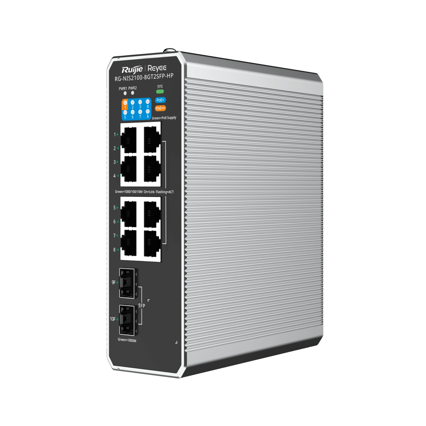 SWITCH INDUSTRIAL 8POE MAS 2 SFP CLOUD