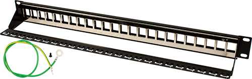 Placa Panel vacía de 24 Puertos 1U p/ Jacks Blindados