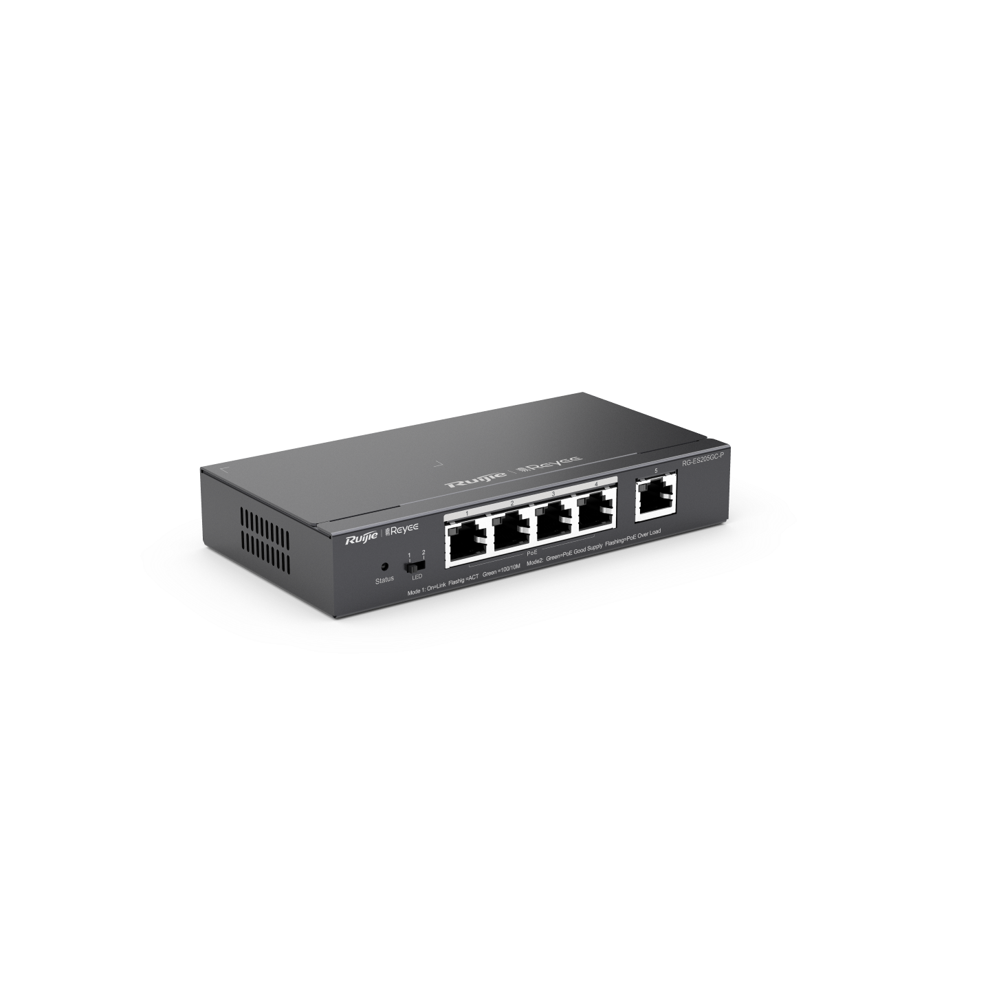 RG-ES205GC-P. Switch 4 Puertos PoE Gigabit inteligente gestionado en la nube