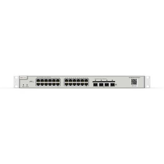 SWITCH GIGABIT CAPA 2 ADMINISTRABLE EN LA NUBE 24 PUERTOS POE+ 4 SFP+ RG-NBS3200-24GT4XS-P RUI