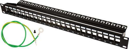 Placa Panel vacía de 24 Puertos 1U p/ Jacks Blindados