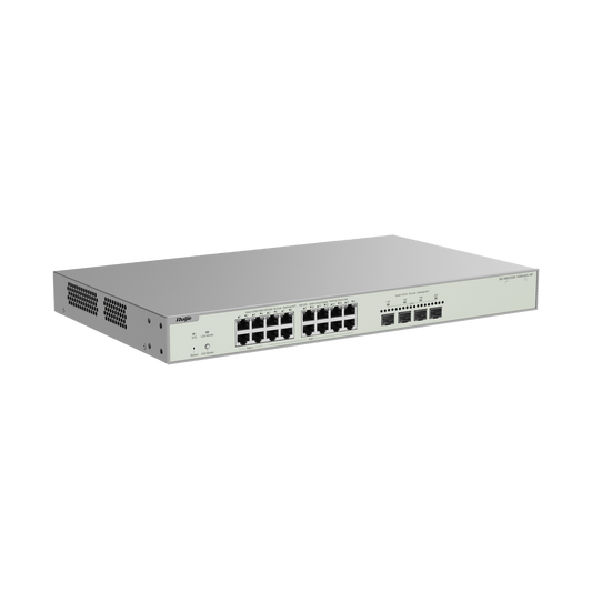 SWITCH GIGABIT CAPA 3 ADMINISTRABLE EN LA NUBE 16 PUERTOS POE++ 4 SFP+ RG-NBS3300-16MG4XS-HP R