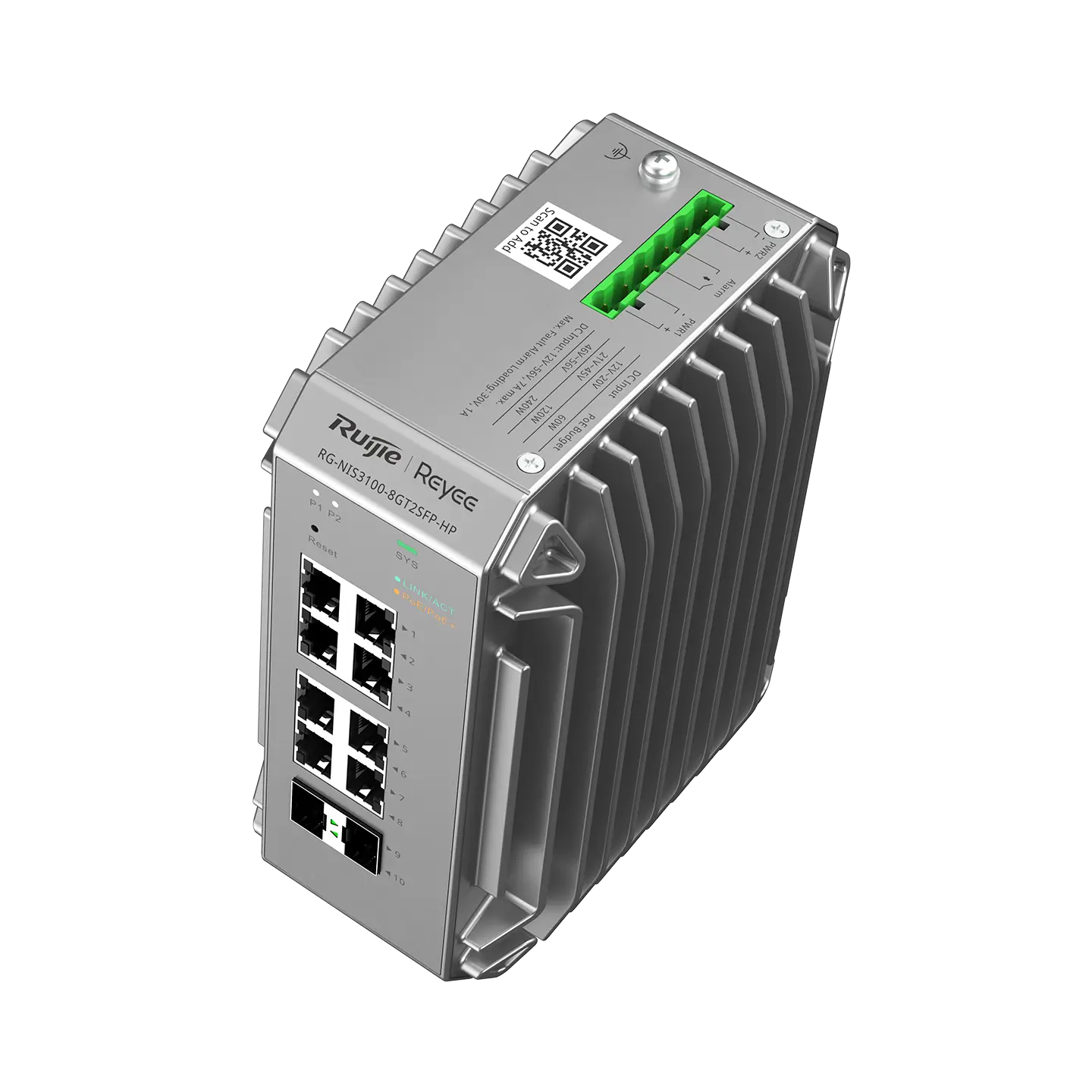 SWITCH INDUSTRIAL 8POE MAS 2 SFP