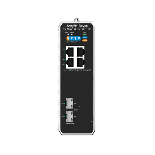 SWITCH INDUSTRIAL 4POE MAS 2 SFP RG-NIS2100-4GT2SFP-HP CLOUD RUIJI